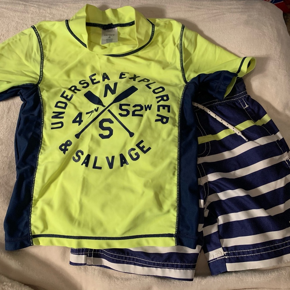 Carter’s Boy’s 4T Trunks and Swim Shirt Set